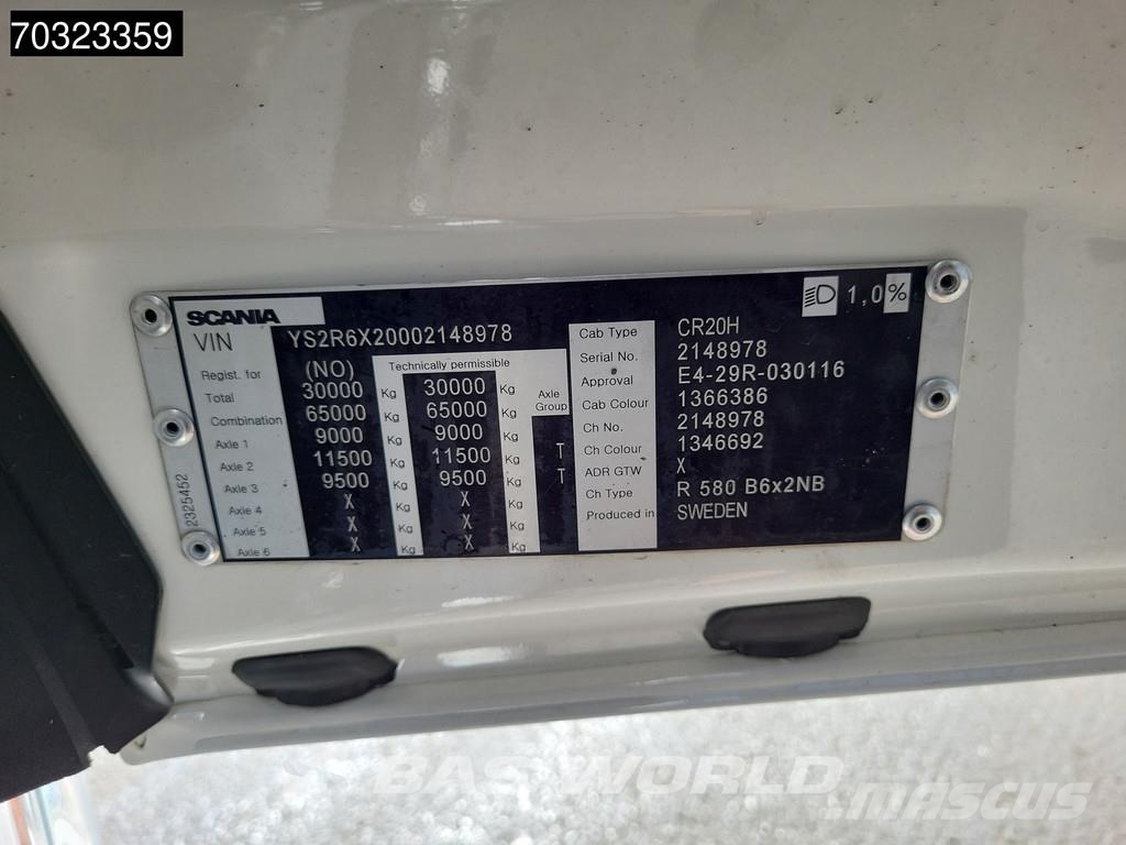 Scania R580 R 6X2 NL-Truck JOAB L20-5750 containersystem شاحنات الرافعات الخطافية