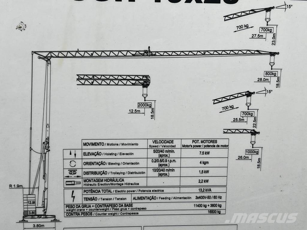 Soima Construction crane SOIMA SGH 19x28 - 28 meters - 2 Grue à tour