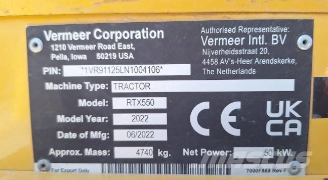 Vermeer RTX 550 Trancheuse