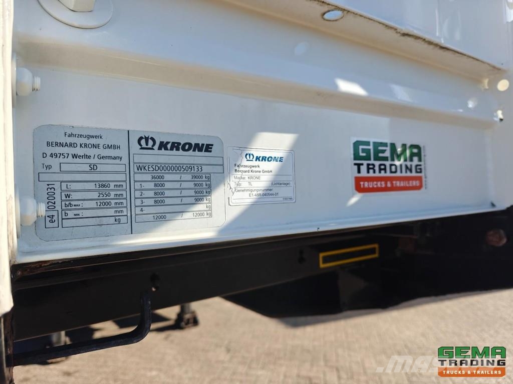 Krone SD Curtain-sided Semi-Low Loader - Pop-up Roof - 3 Semi remorque surbaissée