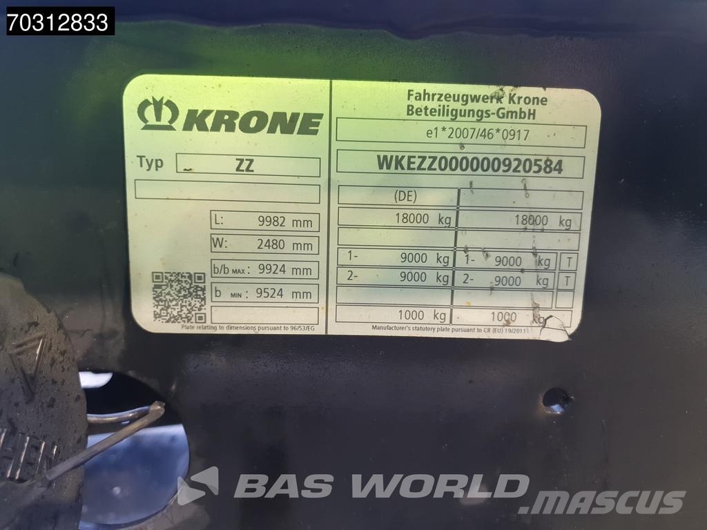 Krone ZZ 2 axles BDF 20ft BPW Razstavljive prikolice