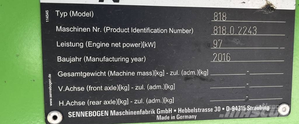 Sennebogen 818 M Waste / industry handlers