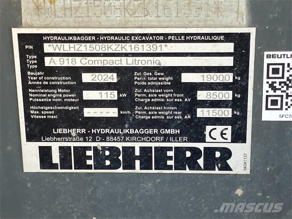 Liebherr A918 Compact Egyéb mezőgazdasági gépek