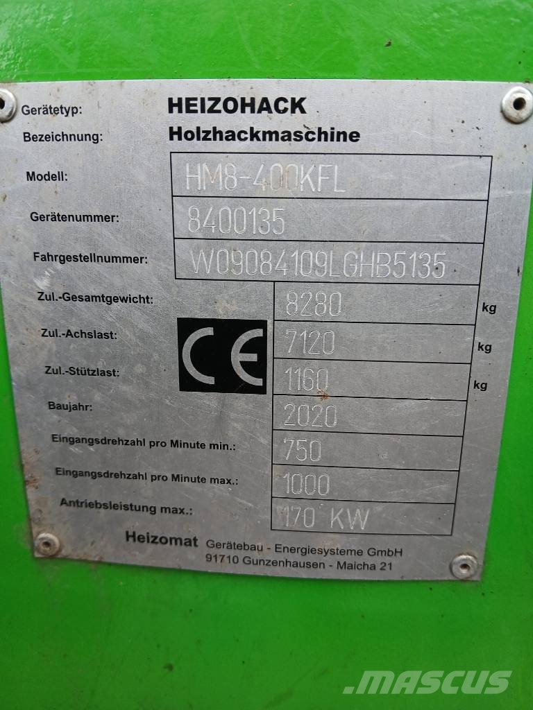 Heizohack HM8-400KFL Houtversnipperaars