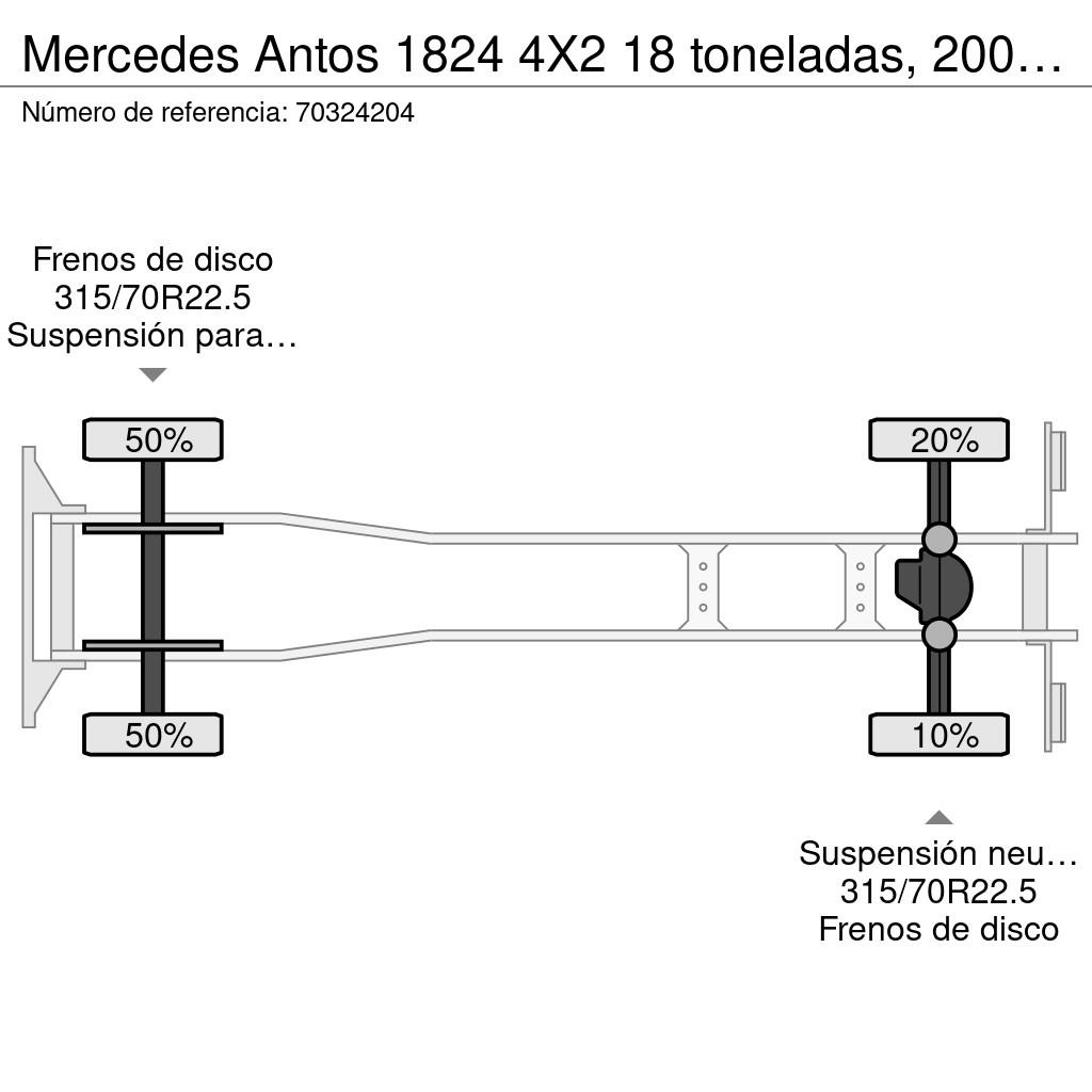 Mercedes-Benz Antos 1824 4X2 18 toneladas, 2000 kg, plataforma t Fast kasse