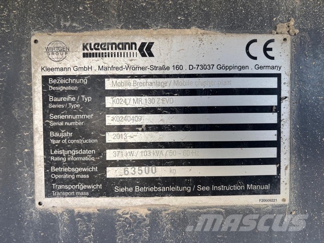 Kleemann MR 130Z Evo Mobilni drobilniki