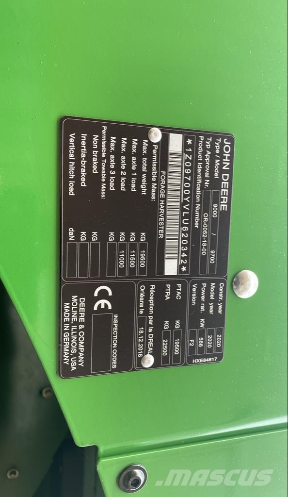 John Deere 9700 Cosechadoras de forraje