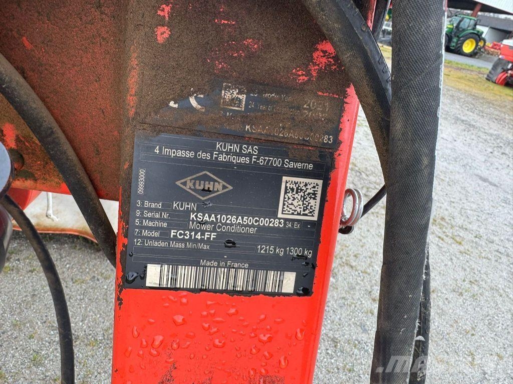 Kuhn FC 314 FF Kosačky namontované a ťahané