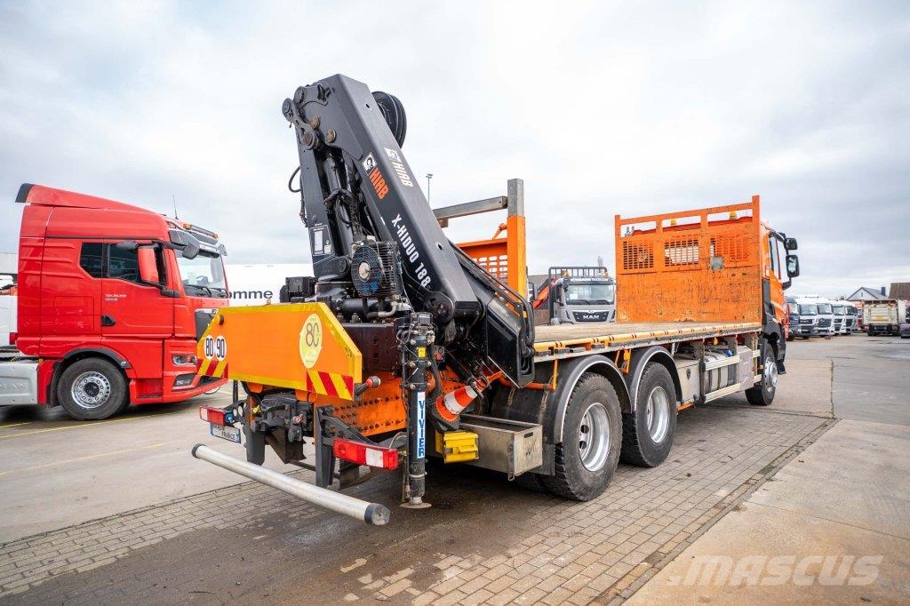 Renault C 430 DXI-6X4+ HIAB 18T/m / 3 EXT Flatbed kamyonlar