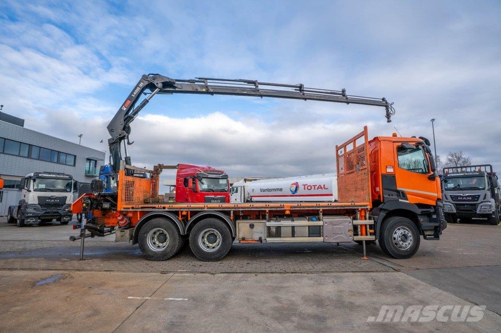 Renault C 430 DXI-6X4+ HIAB 18T/m / 3 EXT شاحنات مسطحة/مفصلية الجوانب