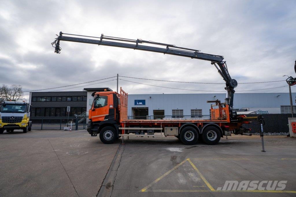 Renault C 430 DXI-6X4+ HIAB 18T/m / 3 EXT Flatbed kamyonlar