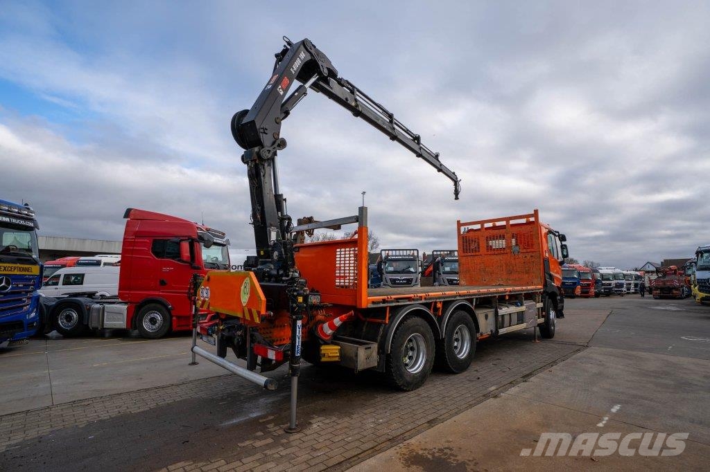 Renault C 430 DXI-6X4+ HIAB 18T/m / 3 EXT Flatbed kamyonlar