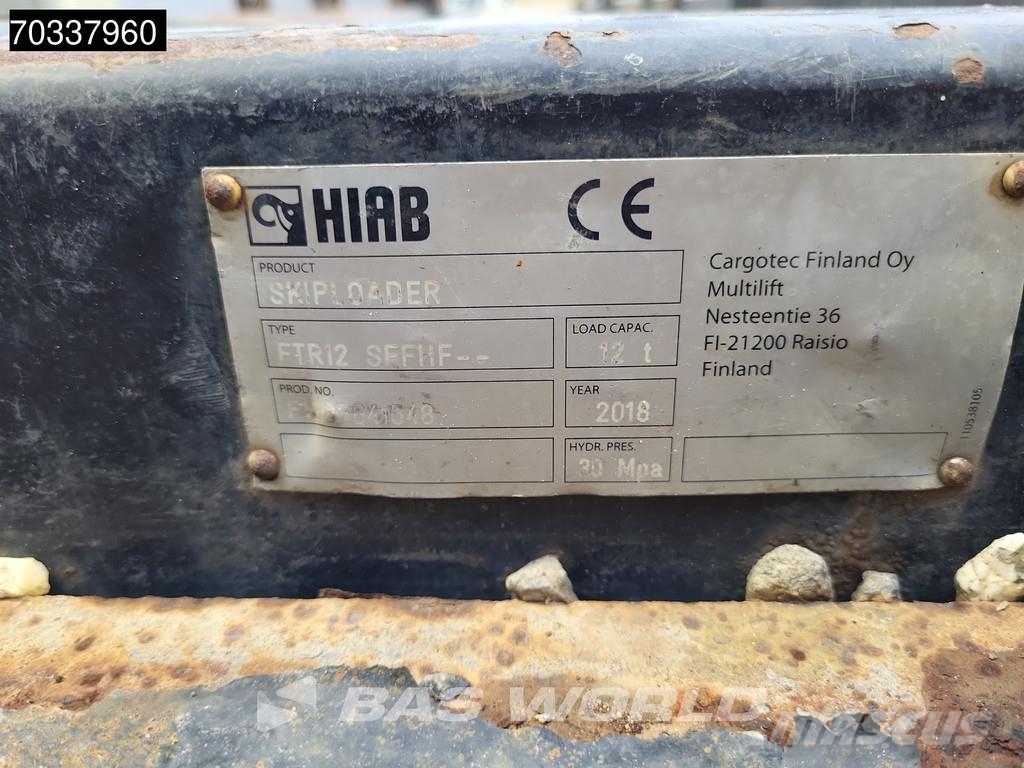 MAN TGM 18.320 4X2 HIAB FTR12 Skiploader Absetzkipper Kravas automašinas konteineru vedeji