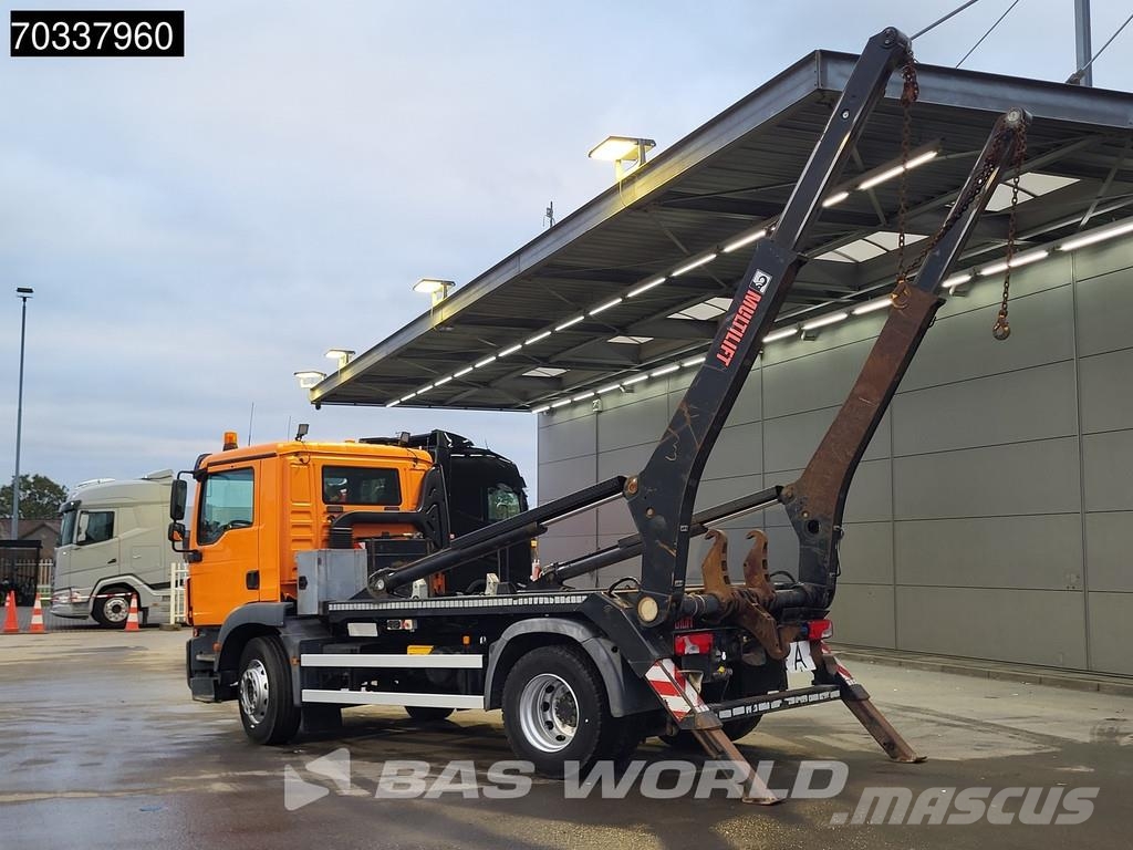 MAN TGM 18.320 4X2 HIAB FTR12 Skiploader Absetzkipper Kravas automašinas konteineru vedeji