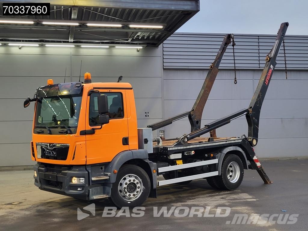 MAN TGM 18.320 4X2 HIAB FTR12 Skiploader Absetzkipper Kravas automašinas konteineru vedeji