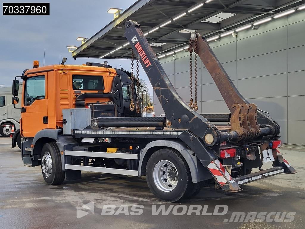 MAN TGM 18.320 4X2 HIAB FTR12 Skiploader Absetzkipper Kravas automašinas konteineru vedeji