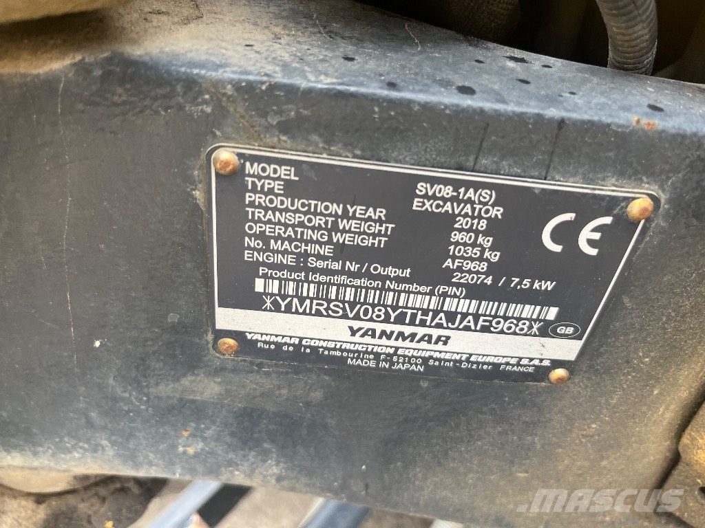 Yanmar SV 08-1 A Εκσκαφάκι (διαβολάκι) < 7t