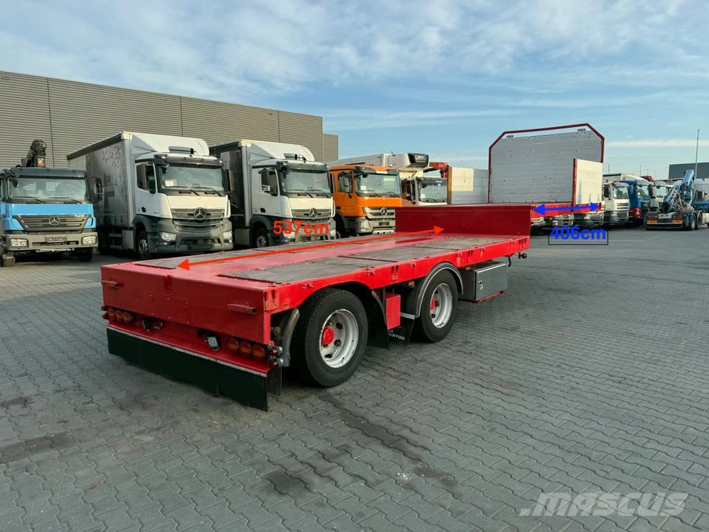 Jumbo 2-assige uitschuifbare semi-dieplader – 4 meter ui Low loader-semi-trailers