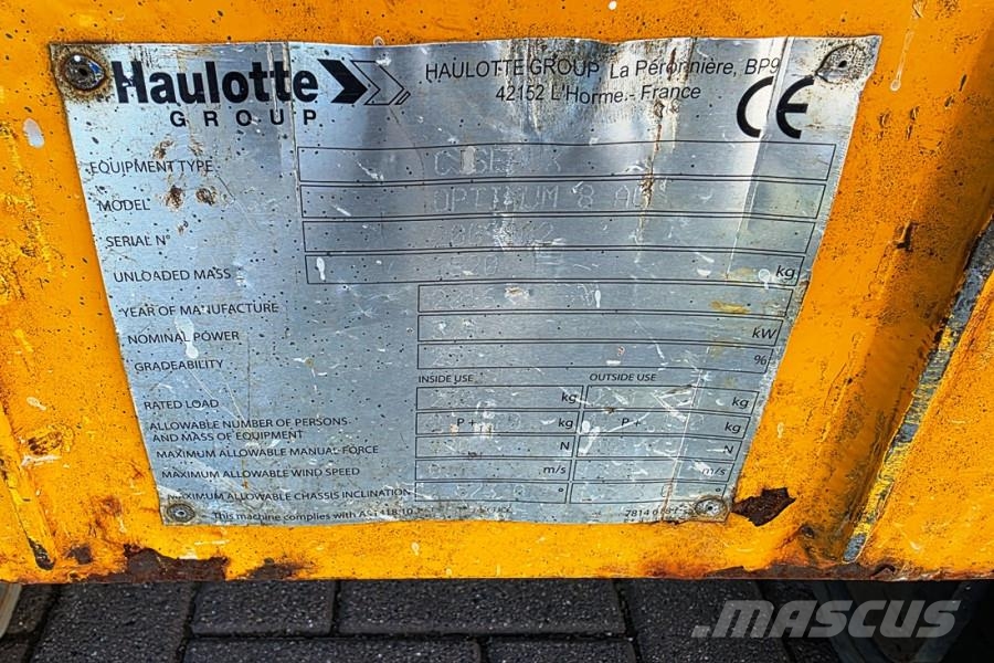 Haulotte Optimum 8 Electric, 7.77m Working Height, 230kg Ca Elevadores de tesoura
