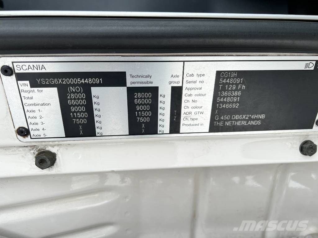 Scania G450DB6X2*4HNB HIGHLINE,EURO6,full air,Retarder Chassis Cab trucks