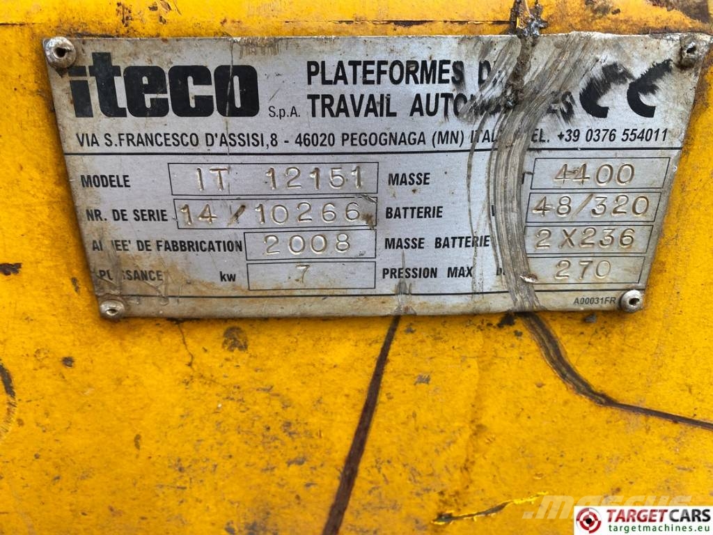 Iteco IT12151 Electric Scissor Work Lift 1380cm DEFECT Plataformas tijera