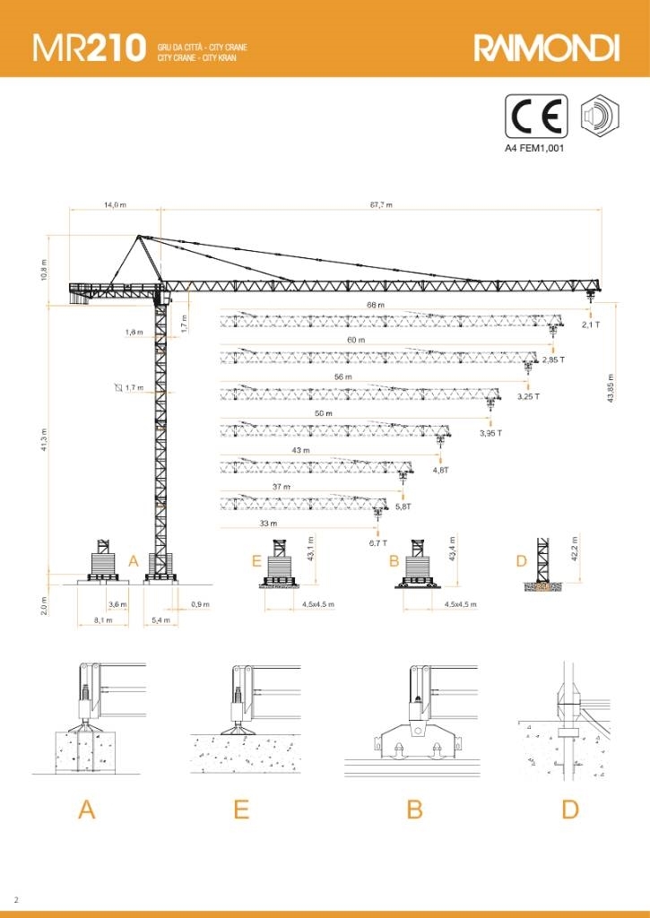 Raimondi MR 210 Kranovi tornjevi