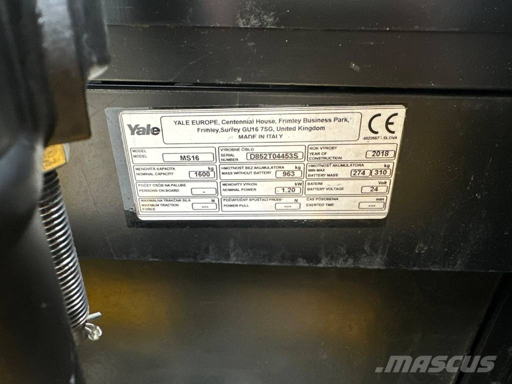 Yale MS16 Gyalogkíséretű targonca