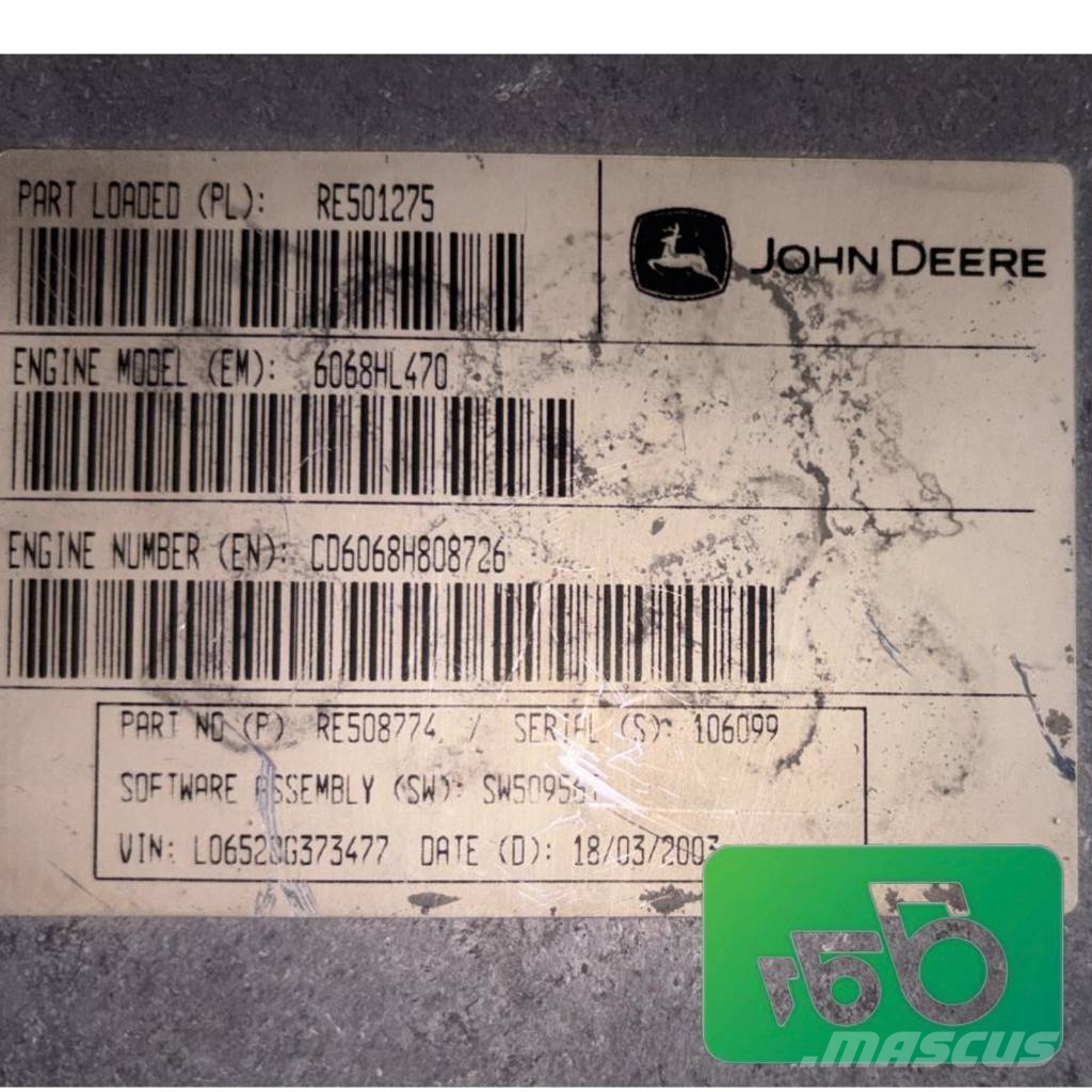 John Deere 6520 Engine Controller JD 6068HL470 RE508774 Elektronika