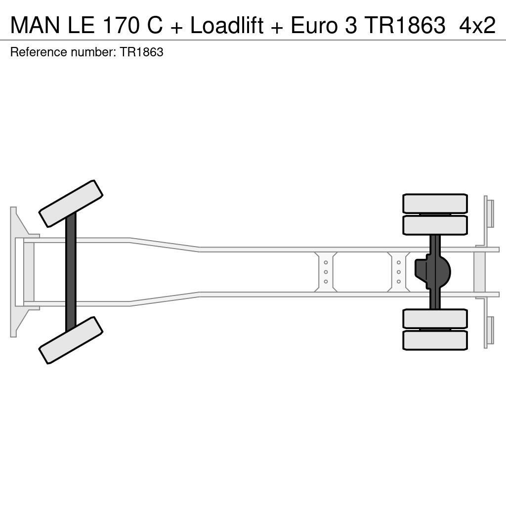 MAN LE 170 C + Loadlift + Euro 3 Camion cassonati