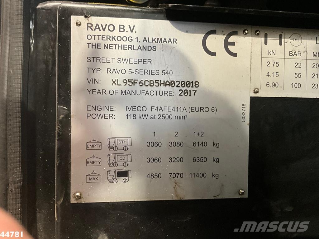 Ravo 540 CD Euro 6 with 3-rd brush Sweeper trucks