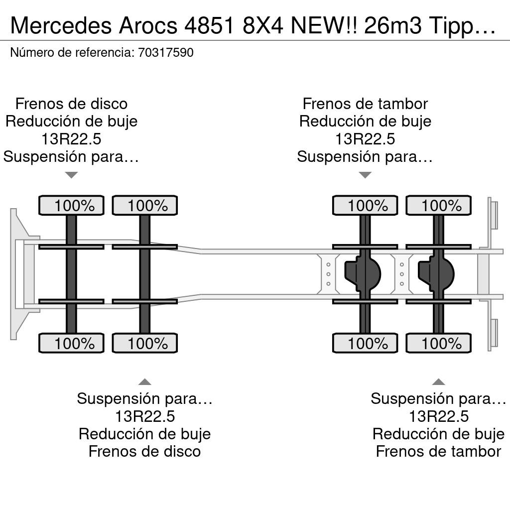 Mercedes-Benz Arocs 4851 8X4 NEW!! 26m3 Tipper Full Steel Big-Ax Bañeras basculantes usadas