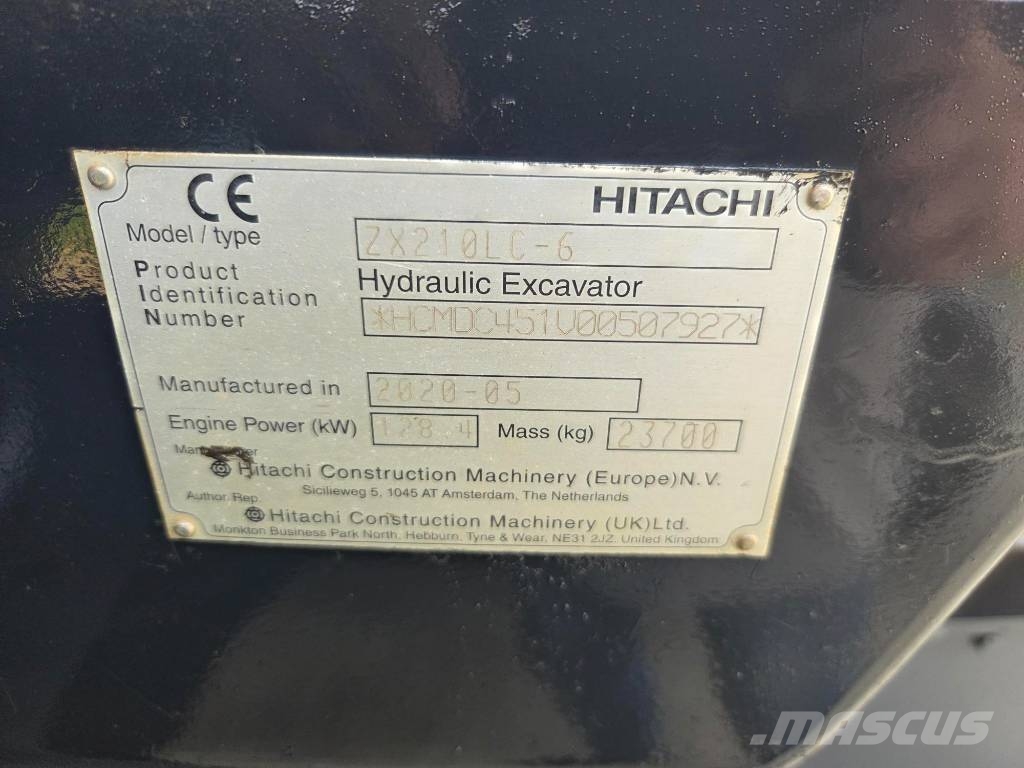 Hitachi ZX 210 LC-6, 2020, 5.500h, Quick coupler+new bucke Roomikekskavaatorid