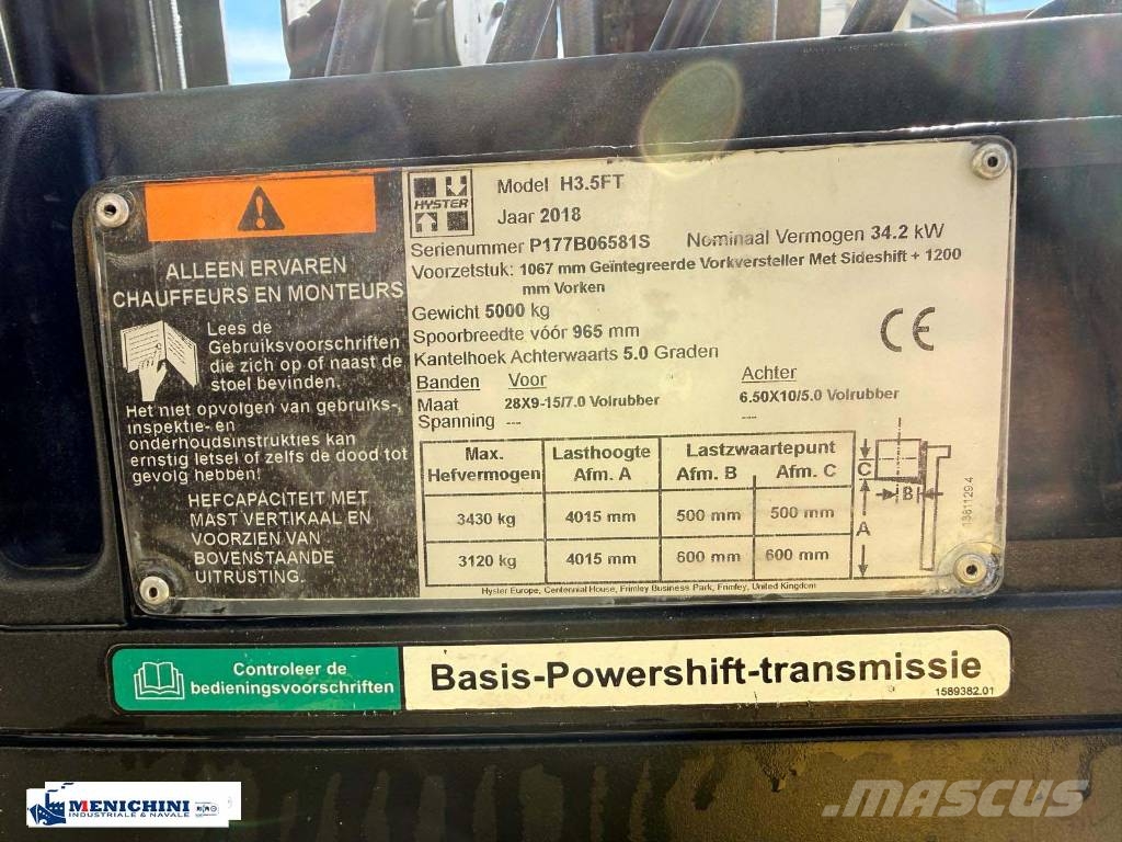 Hyster H 3.50 FT Dizel forkliftler