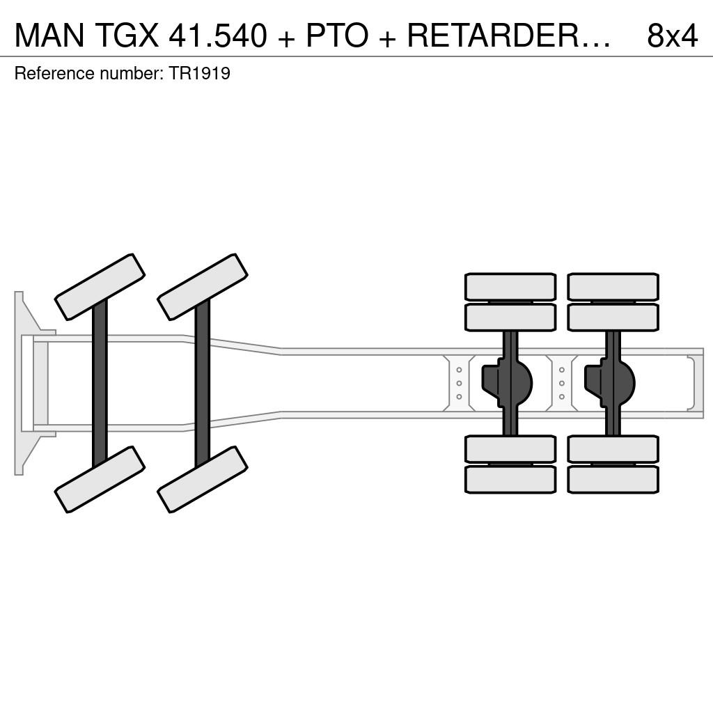 MAN TGX 41.540 + PTO + RETARDER + MANUAL + STEERING AX 中古トラクターヘッド | トレーラーヘッド