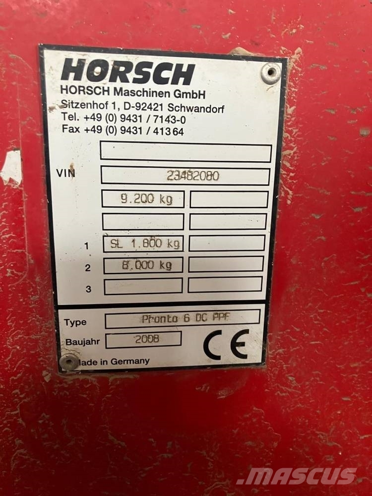 Horsch Pronto 6 DC PPF Zaaicombinaties