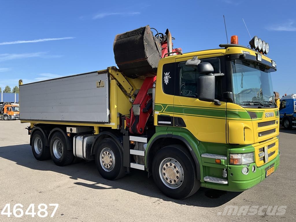 Scania P 400 8x4 Retarder HMF 16 Tonmeter Z-kraan Kipper