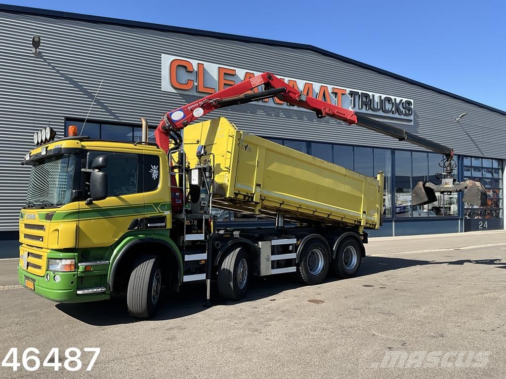 Scania P 400 8x4 Retarder HMF 16 Tonmeter Z-kraan Kipper