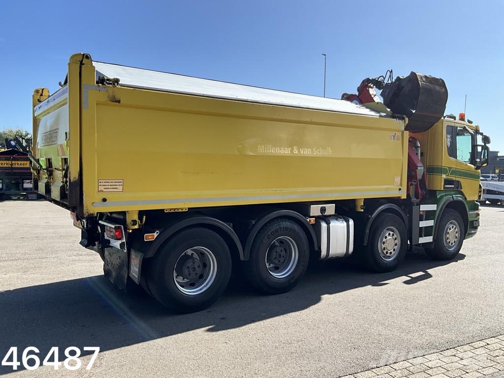 Scania P 400 8x4 Retarder HMF 16 Tonmeter Z-kraan Kipper