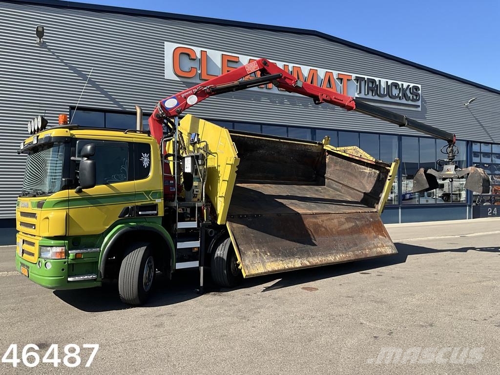 Scania P 400 8x4 Retarder HMF 16 Tonmeter Z-kraan Kipper