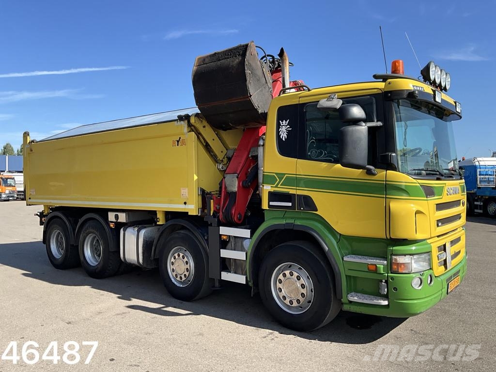 Scania P 400 8x4 Retarder HMF 16 Tonmeter Z-kraan Kipper