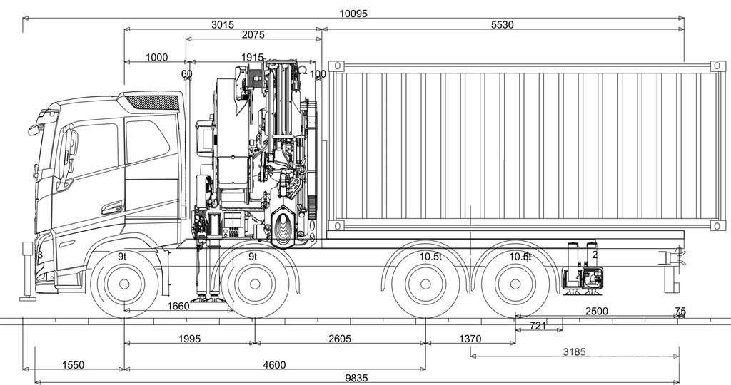 Volvo FH 540 FH 540 8X4 Palfinger PK 92002 SH + Jib Всъдеходни кранове