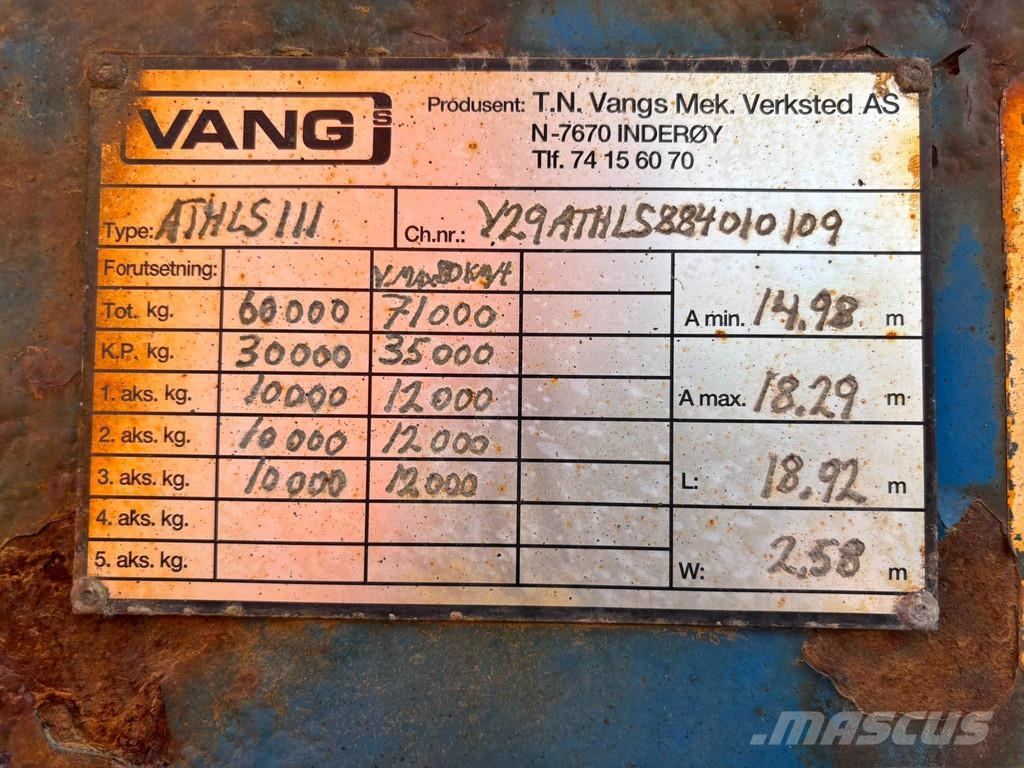 Vang ATHLS 111 EXTANDABLE (3m) + WIDENING (0.4m) Semirremolques de carga baja