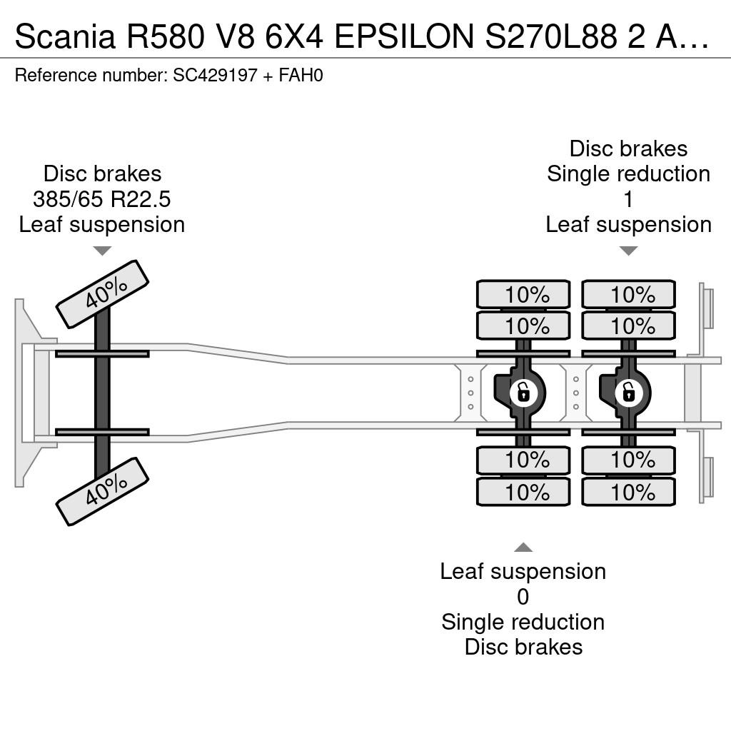 Scania R580 V8 6X4 EPSILON S270L88 2 AXLE HANGER Kranen voor alle terreinen