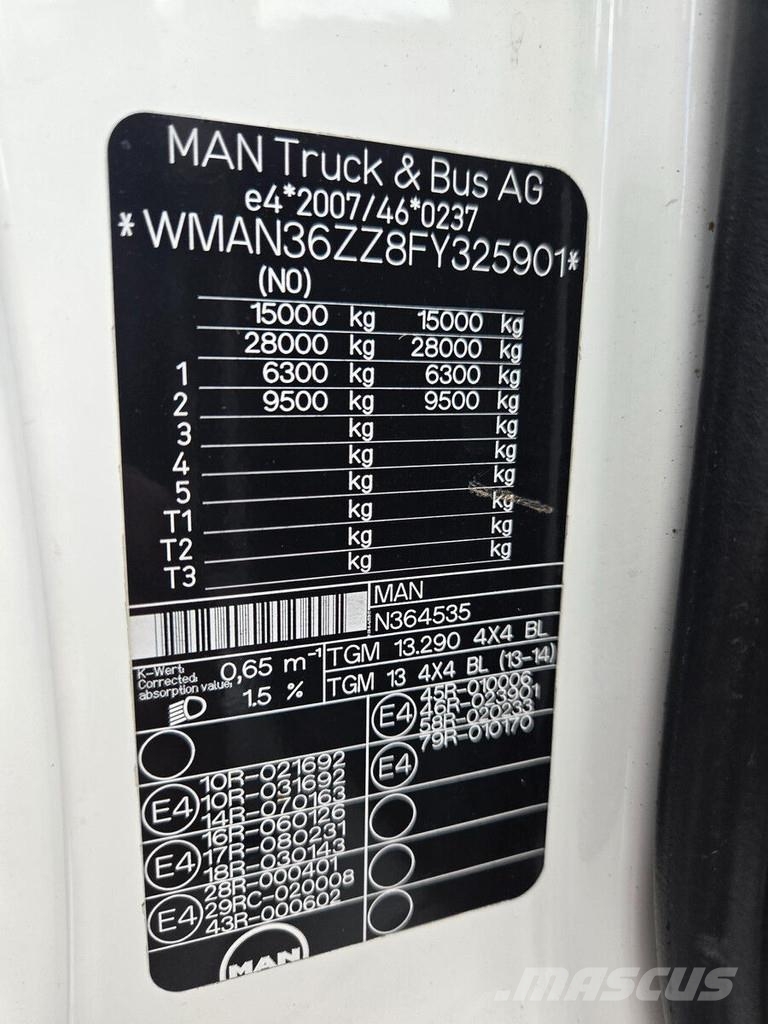 MAN TGM 13.290 4X4BL NM - MSL 7.1m³/05m³ شاحنات مزدوجة / خلخلة