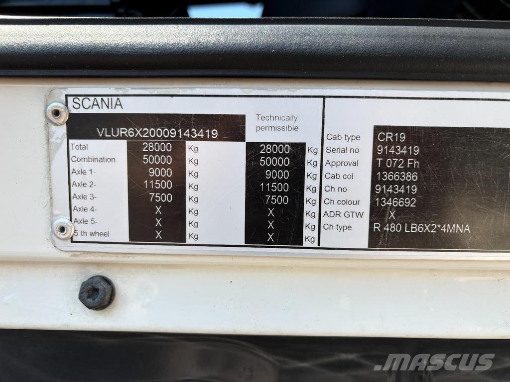 Scania R 480 6X2 + 3 PEDALS + STEERING AXLE + EURO 5 + AL Trasportatore per veicoli