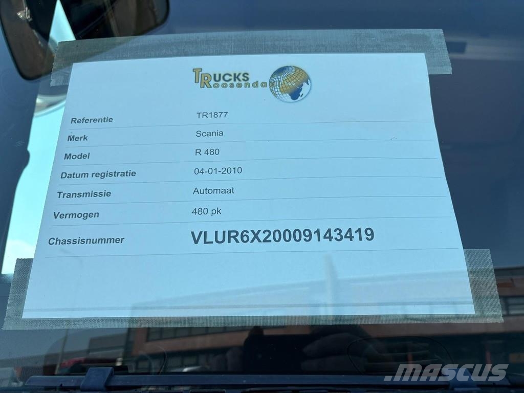 Scania R 480 6X2 + 3 PEDALS + STEERING AXLE + EURO 5 + AL Trasportatore per veicoli