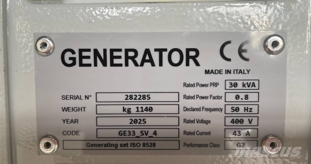 Yanmar 4TNV98C - 33 kVA - Stage V Genset - DPX-19909 Generadores diésel
