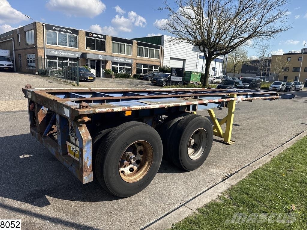 Groenewegen Chassis 20 ft, Steelsuspension, drum brakes Containerframe semi-trailers