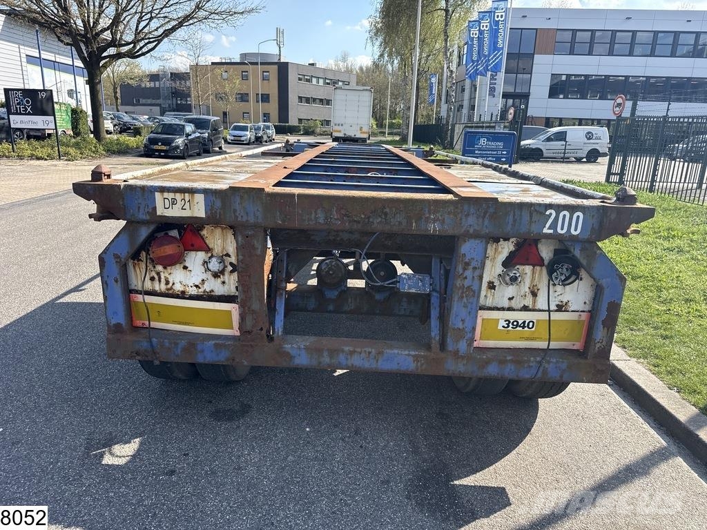 Groenewegen Chassis 20 ft, Steelsuspension, drum brakes Containerframe semi-trailers
