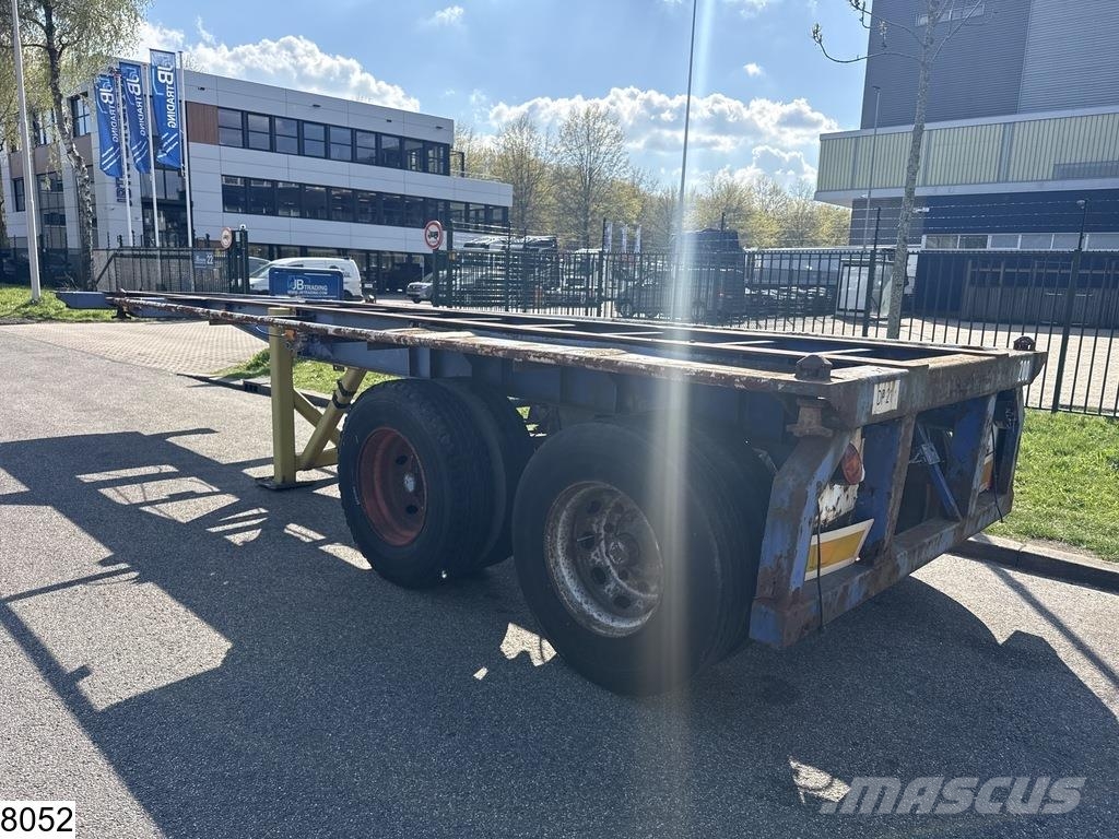 Groenewegen Chassis 20 ft, Steelsuspension, drum brakes Containerframe semi-trailers